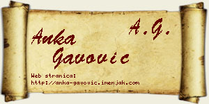 Anka Gavović vizit kartica